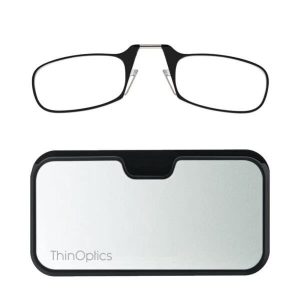 Silver and Black Universal Metal Pod Case with Reading Glasses